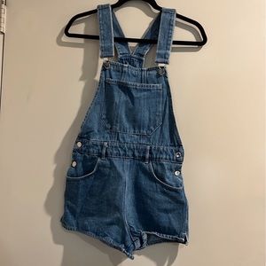 ZARA overalls jean shorts